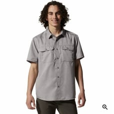 Mountain Hardwear Men's Canyon Gray Short Sleeve Button Up Shirt Small
