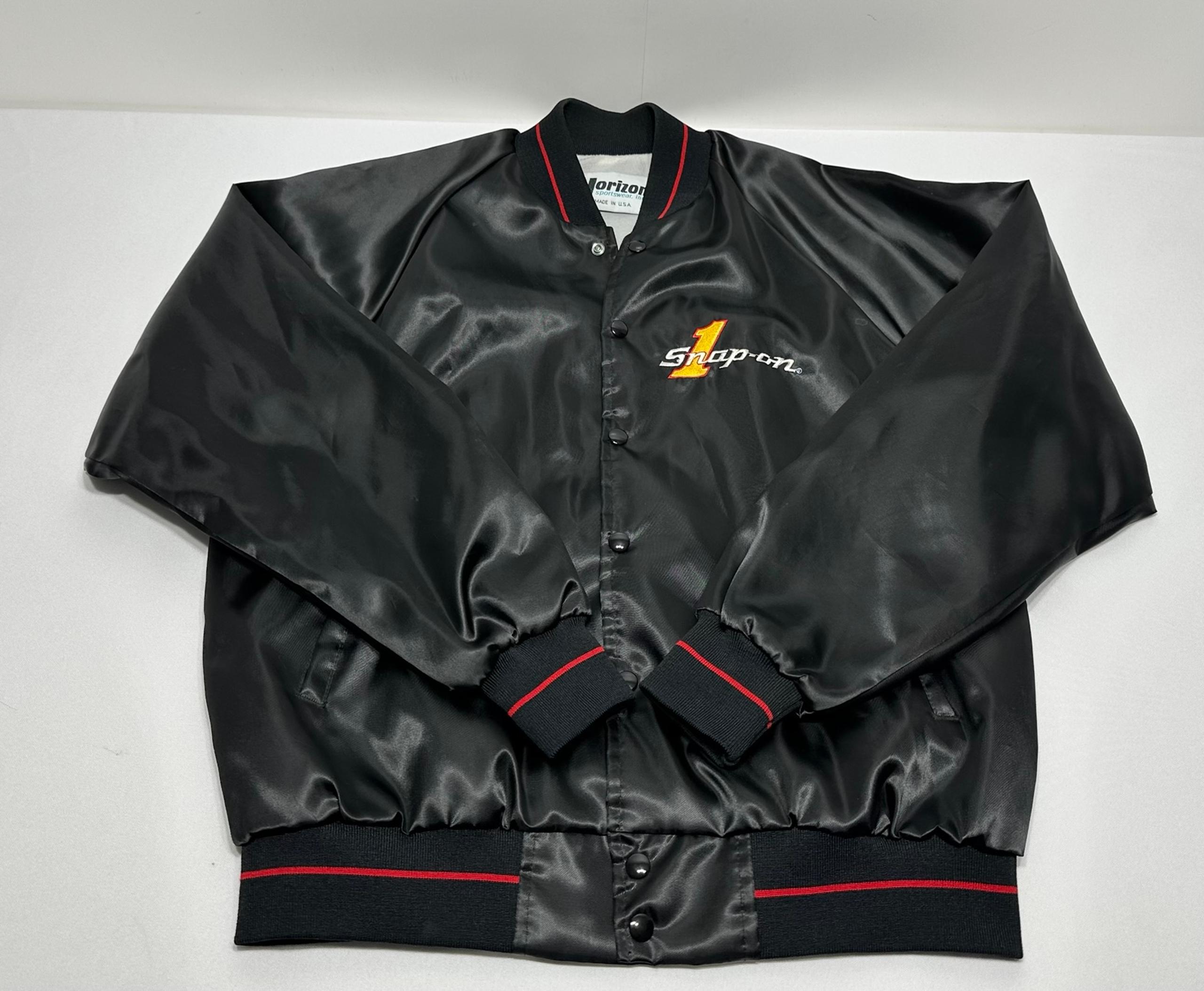 VTG 80's SNAP ON TOOLS Satin Varsity Jacket Men's L USA Bomber Racing Car RARE!