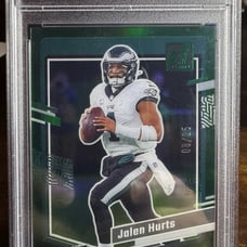 Jalen Hurts 2023 Clearly Donruss Green color match /25. Pop 2 None higher.