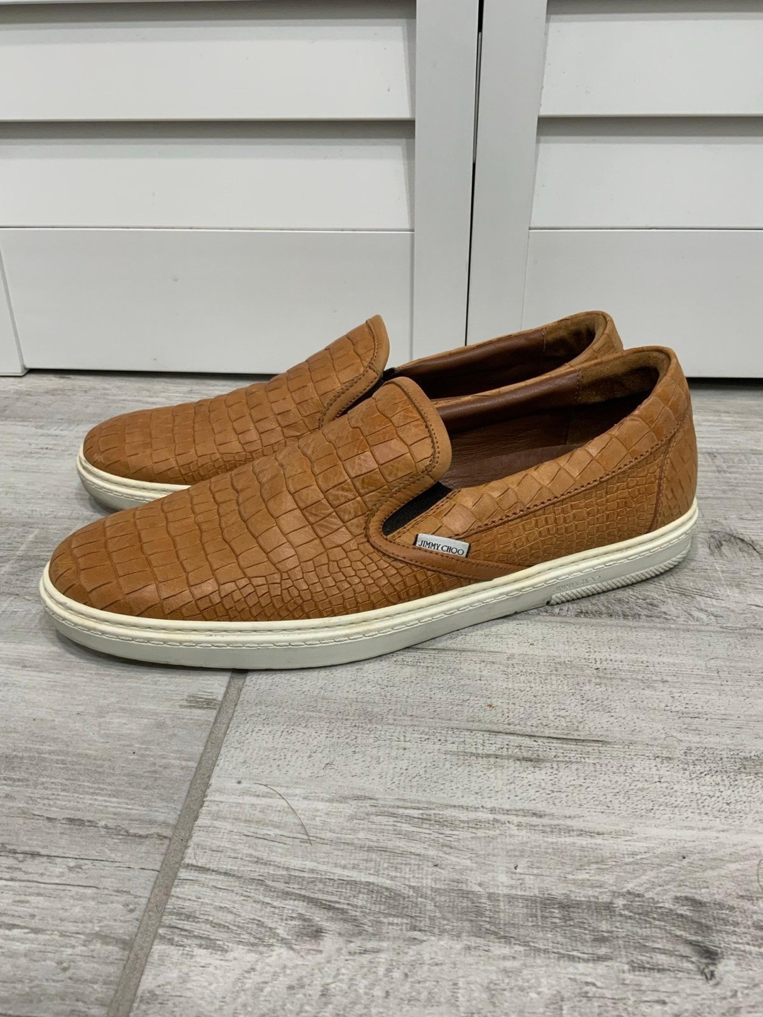 Men’s 12 US 45 EU Embossed Calf Leather Grove Slip-On Sneakers - Jimmy Choo