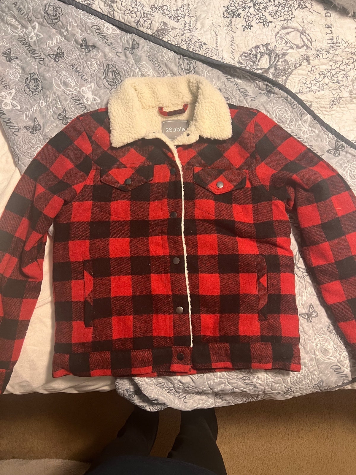 Plaid fleece jacket