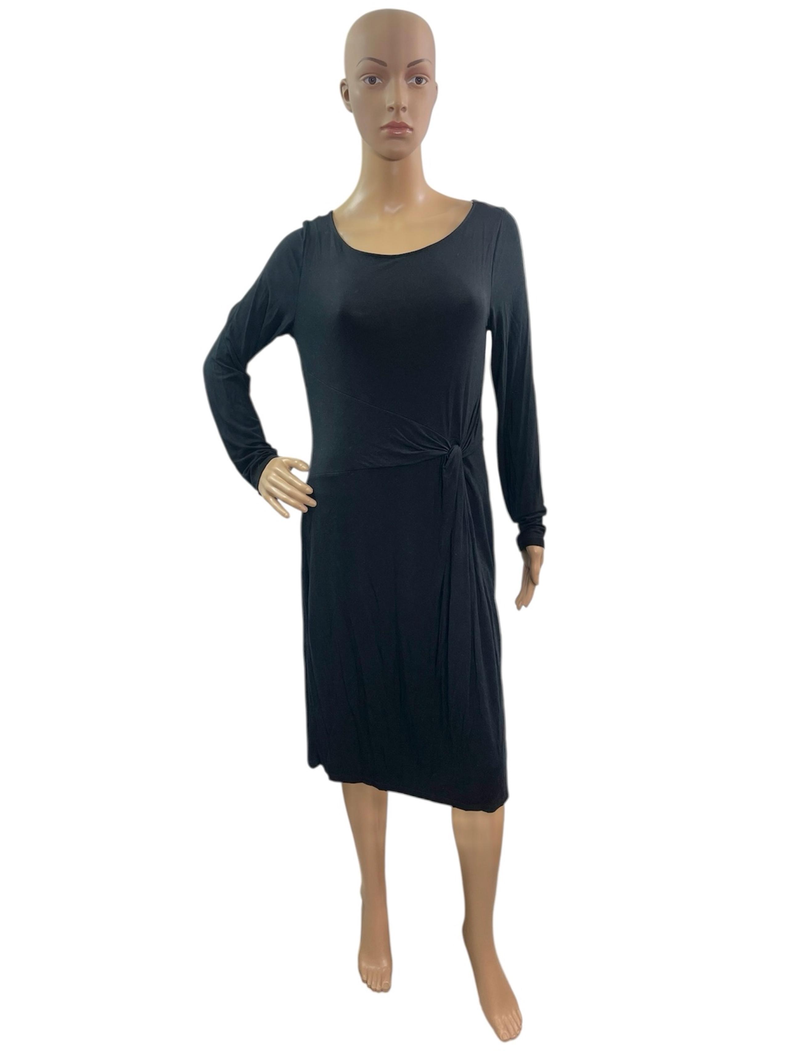 Lauren Ralph Lauren Womens Size L Long Sleeve Round Neck Knot Waist Jersey Dress