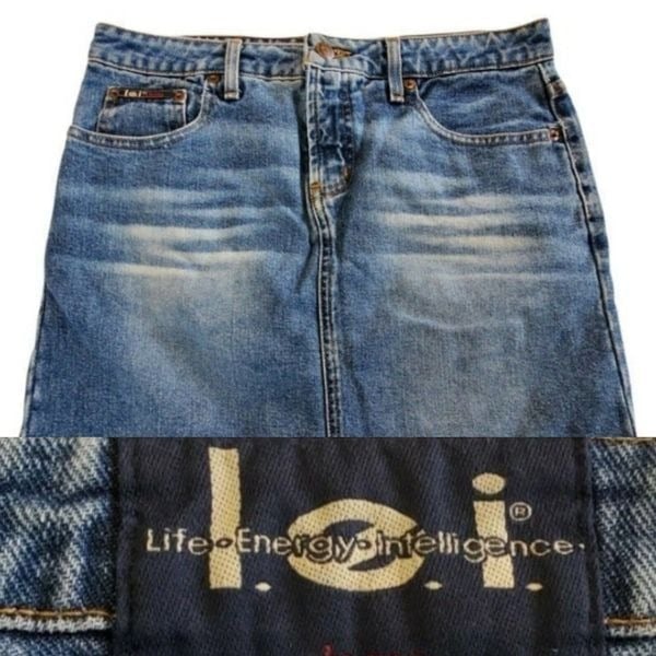 Vintage Y2K 90s l.e.i. Denim Jean Skirt Size 8