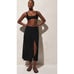 NWT J. Crew Side Tie Beach Skirt L Black Cover Up Midi Swim Travel BX636 J.Crew