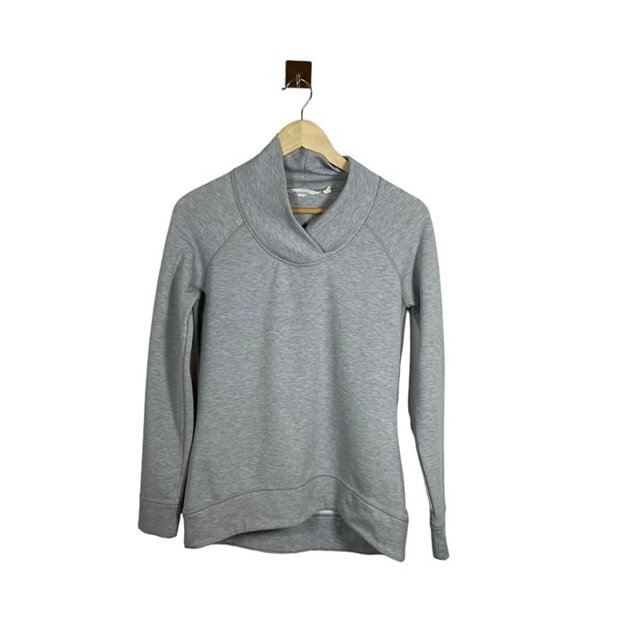 NWOT Athleta Crossover Neck Pullover in Light Grey Size XS