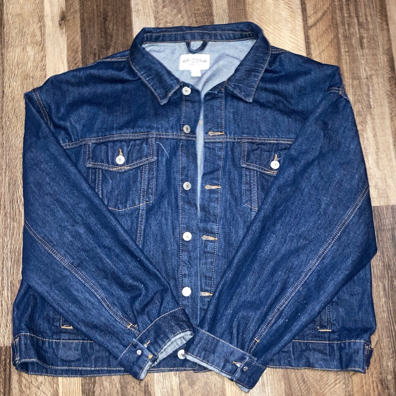 super sick vintage y2k blue ARIZONA denim jacket (MARKED ROCAWEAR FOR EXPOSURE)