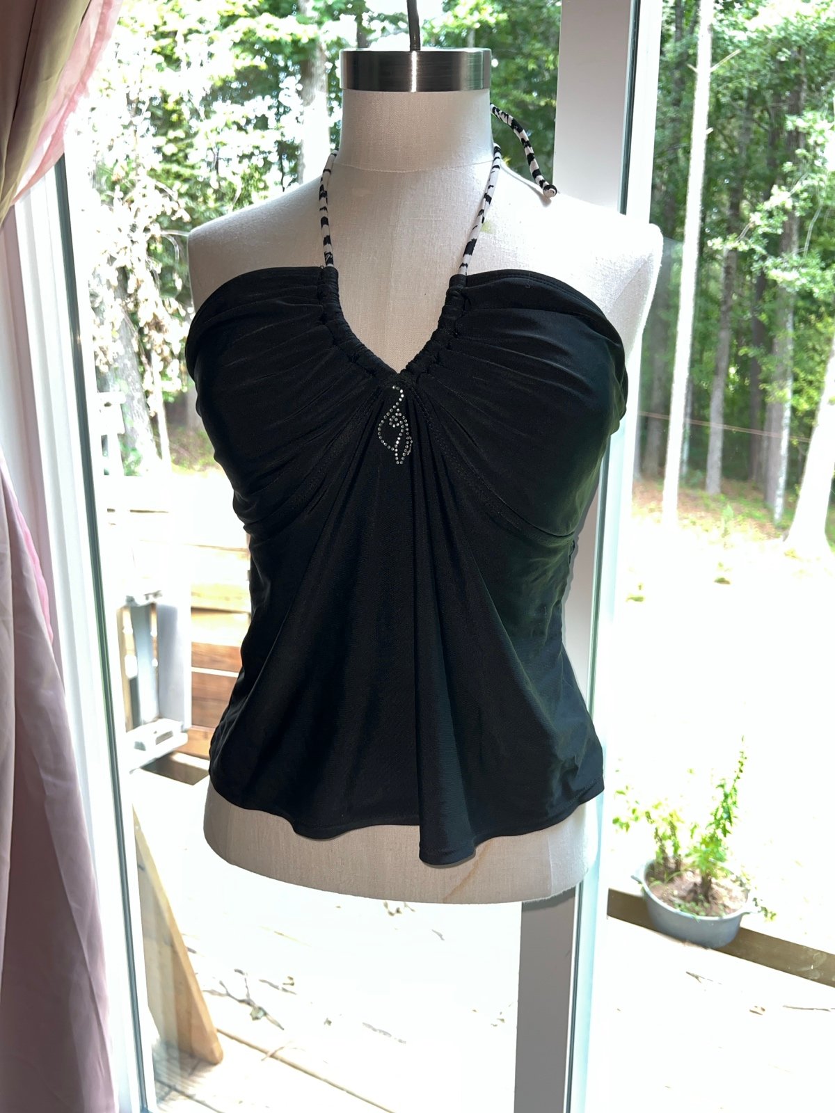 Vintage baby phat y2k rhinestone halter swim top