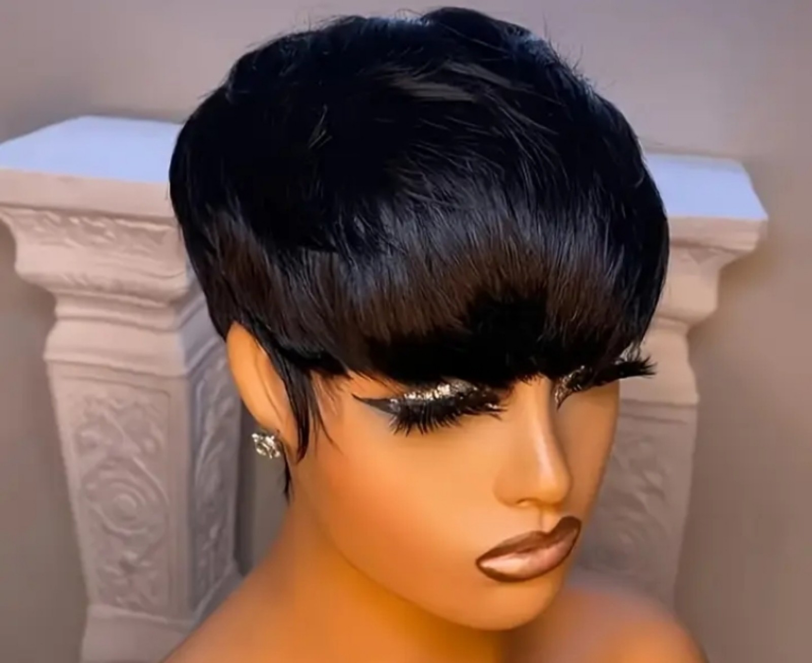 [Remy Human Hair Wig] Brazilian Remy Human Hair Pixie Cut Wig | 4 inch