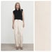 NWT. Massimo Dutti Cream Cotton Twill Pants with Double Darts. Size 6.