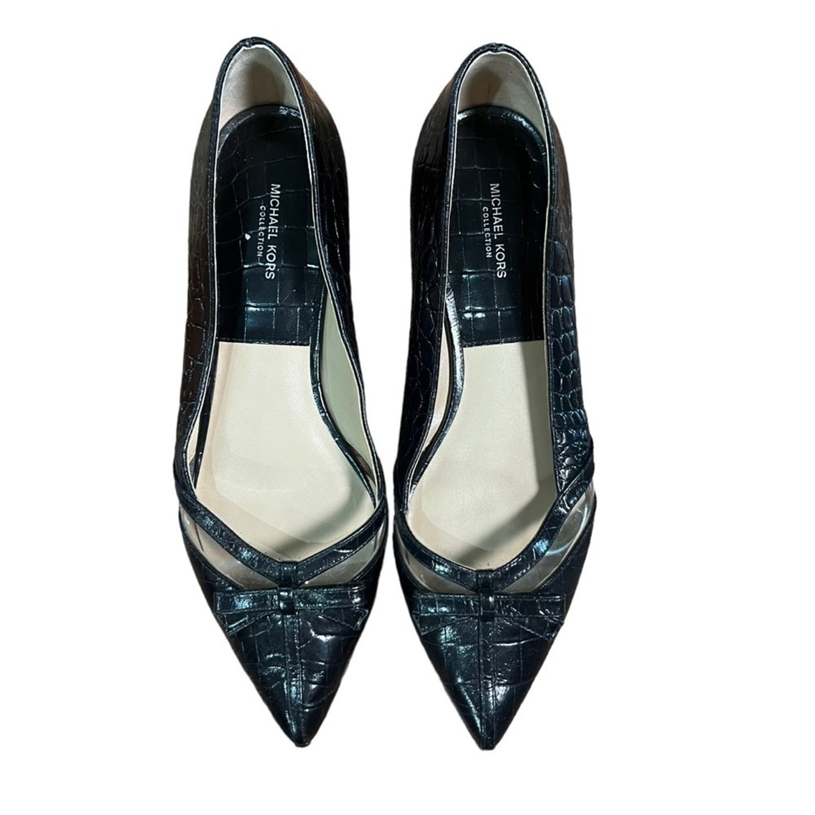 Michael Kors Joey Embossed Leather Bow Flat Size 38