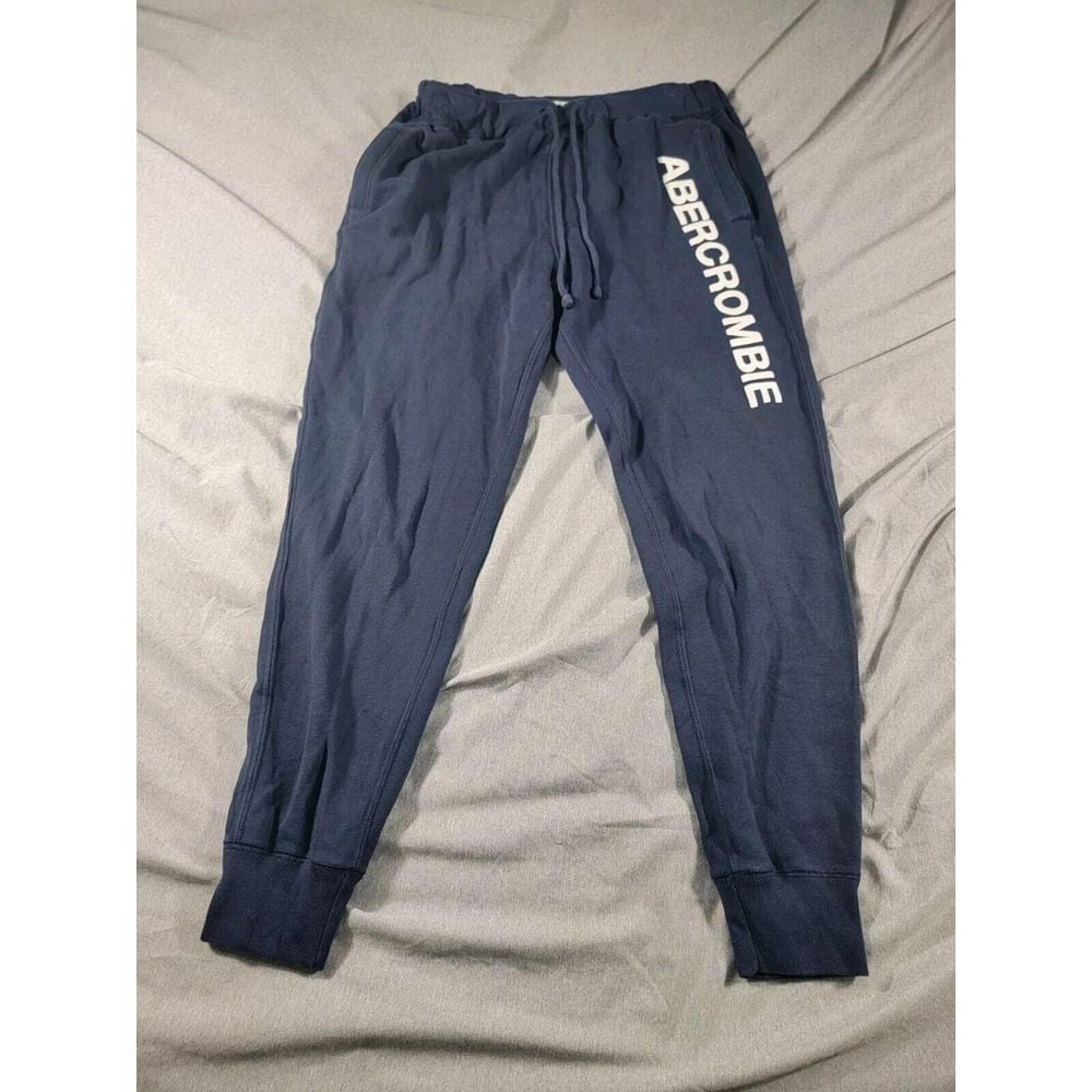 Abercrombie Fitch Soft AF Fleece Sweatpants Small Blue Joggers Mens, Pockets
