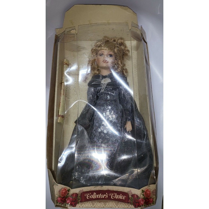 VTG Collectors Choice Genuine Fine Bisque Porcelain Doll 16.5 WITH CERTIFICATE