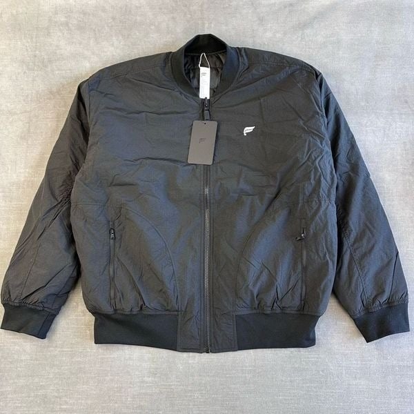Fabletics The Essential Reversible Bomber Mens Large Black Performance Jacket