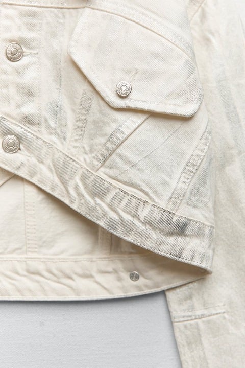 NWT ZARA METALLIC CROP JACKET SILVER