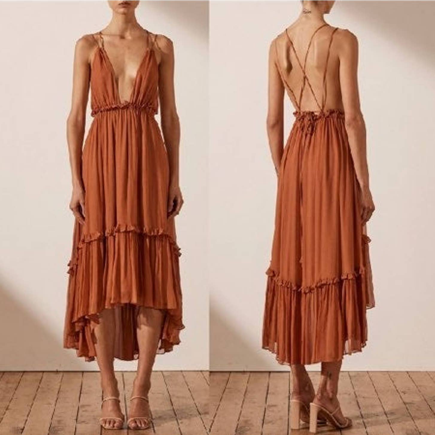 shona joy rosa midi dress