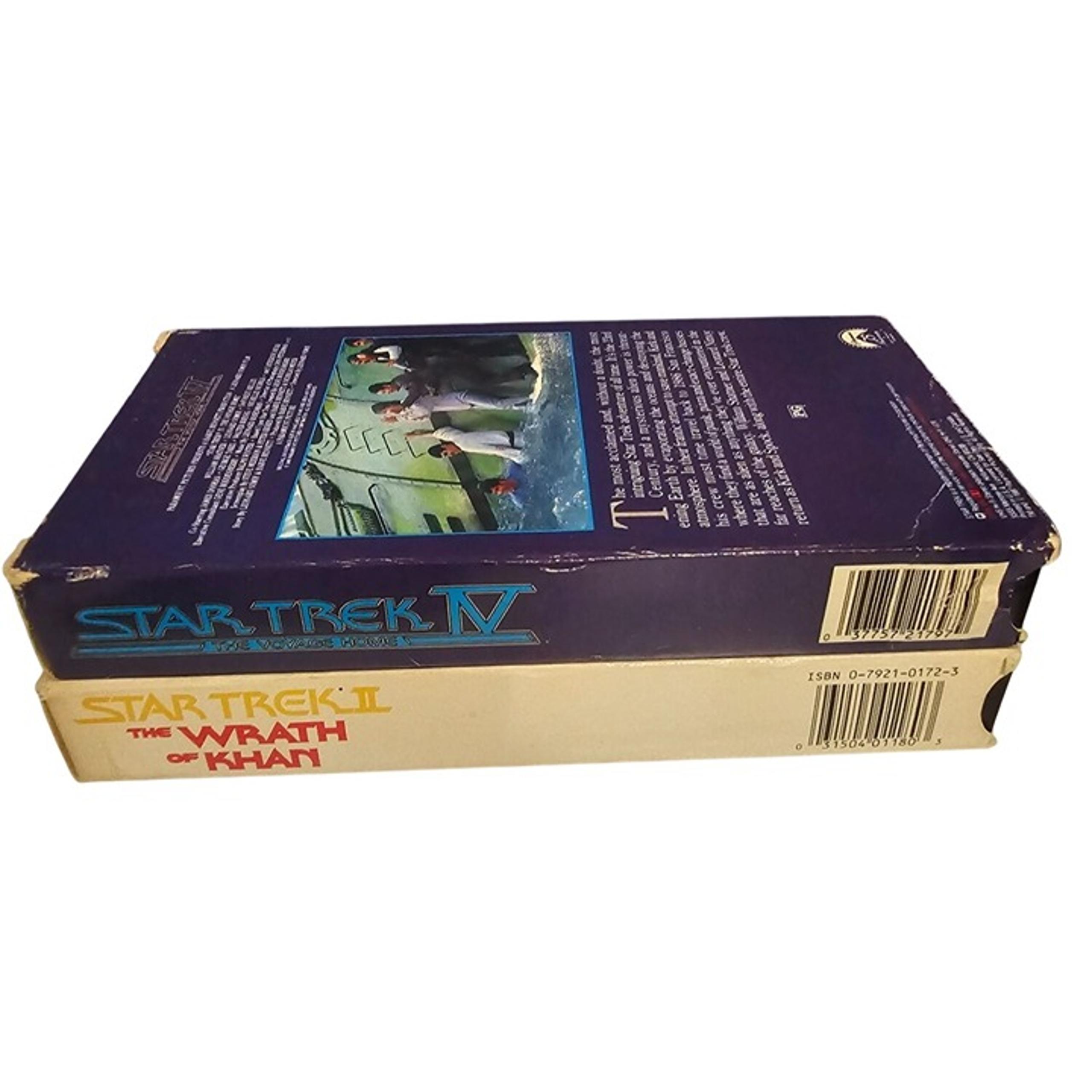 Star Trek II & IV VHS Tapes The Wrath Of Khan The Voyage Home Movies UNTESTED