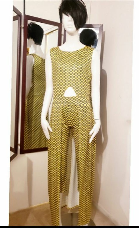 Yellow Checked Print 2 Piece Set
