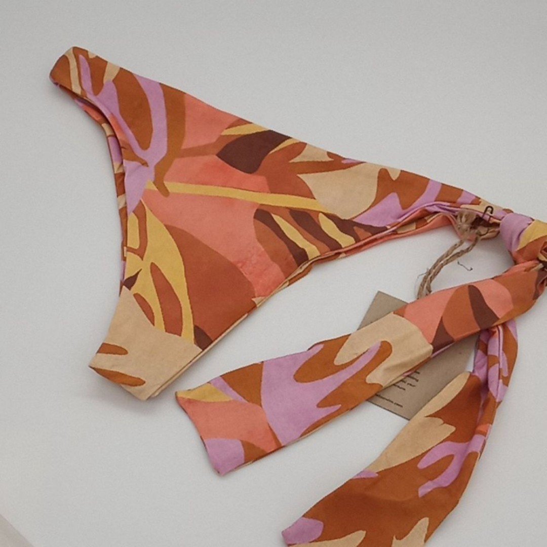 Stone Fox Swim Bikini Bottom Womens Large June High Waist Cheeky Tropic Print L