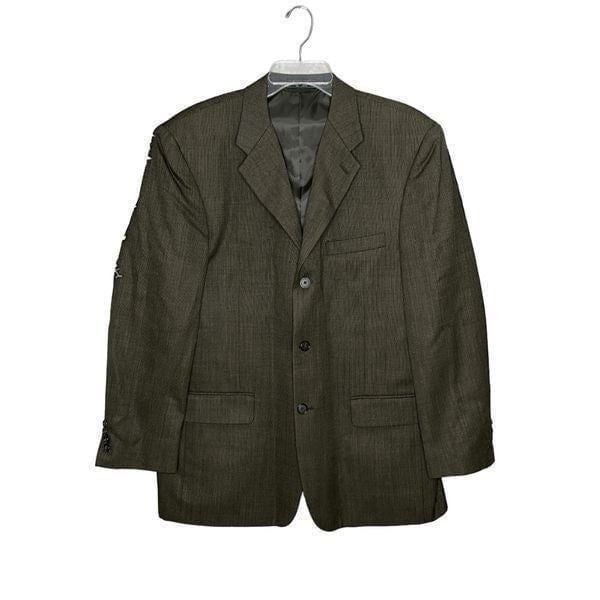 Jeffrey Banks Mens Brown 3 Button Wool Collared Blazer Size 42