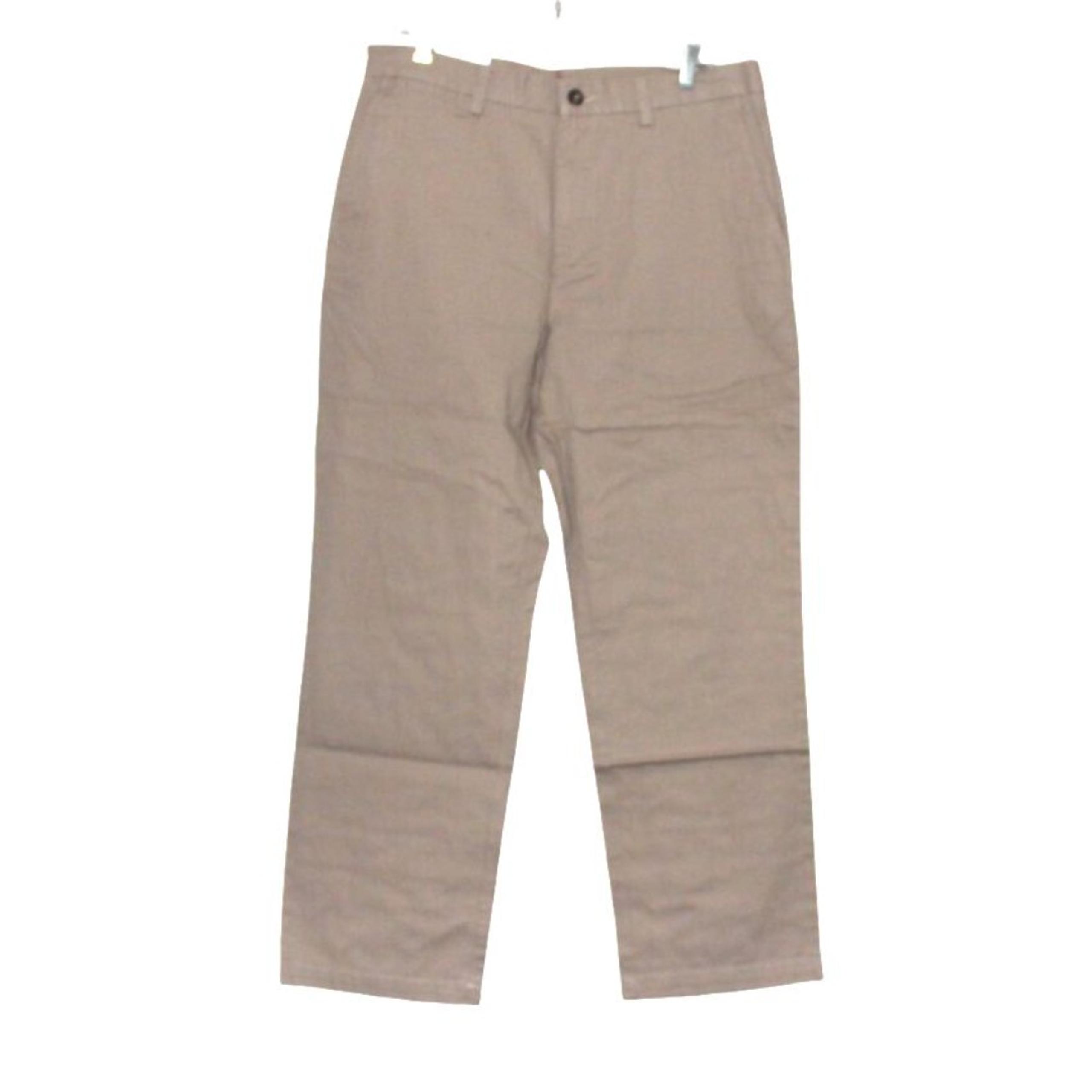 Croft Barrow Pants Mens 34 x 30  Khakis Classic Fit Flat Front Straight Leg NEW