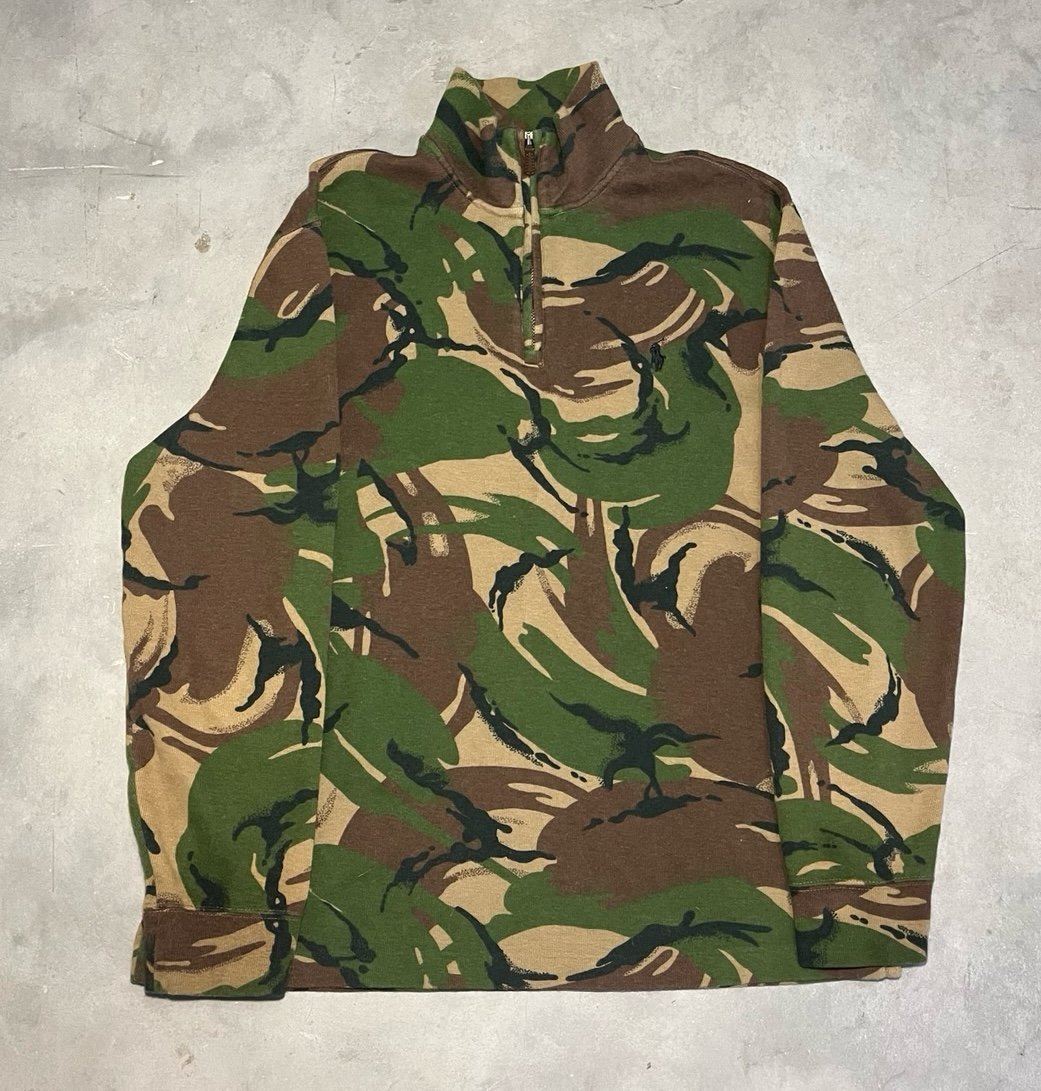 Men’s Polo Ralph Lauren 1/4 Zip Camo Pullover Sweater Sweatshirt Size Medium