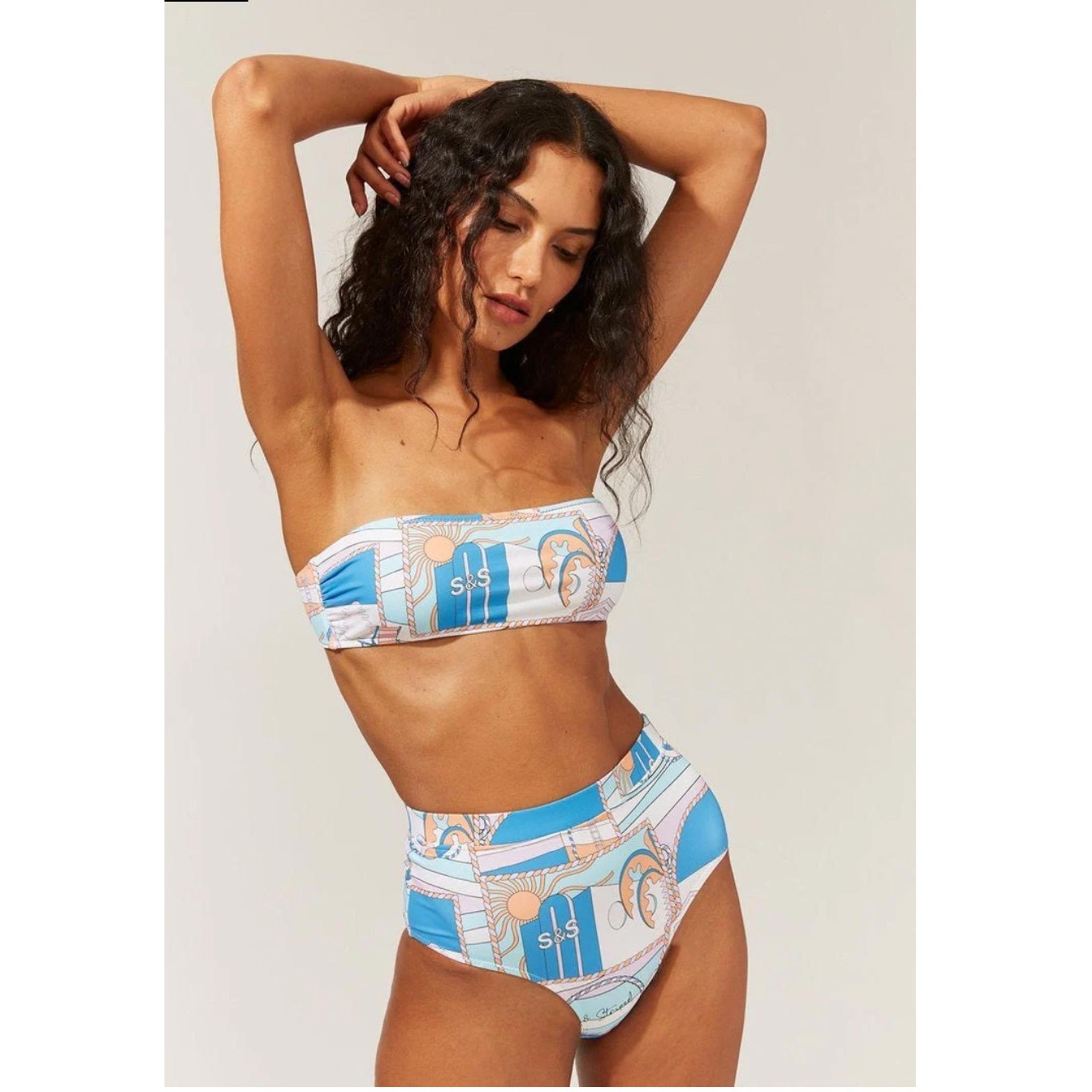 NWT Anthropologie Solid & Striped Arden Bandeau Bikini Top Size Small
