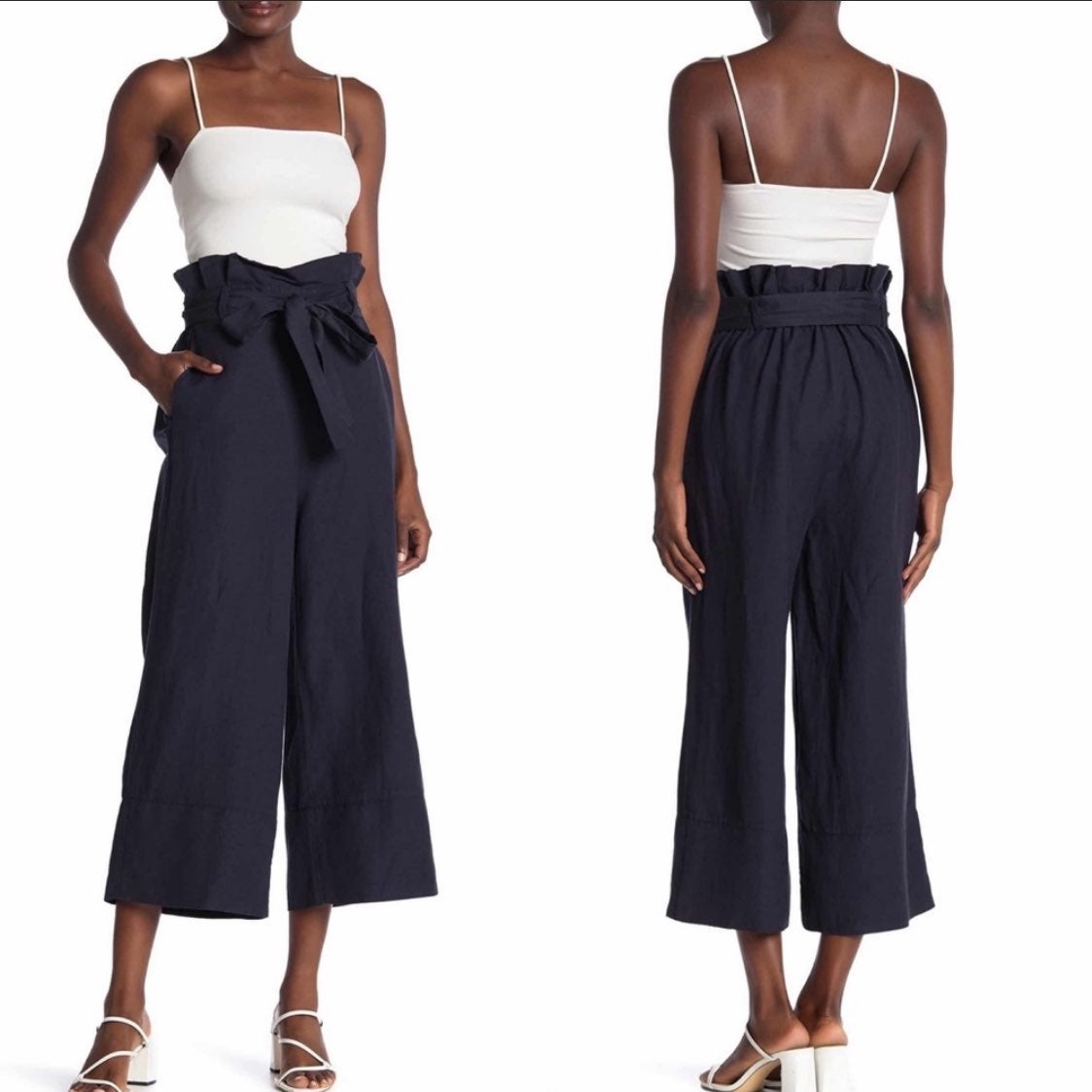 BLANK NYC Paperbag lined blend pants
