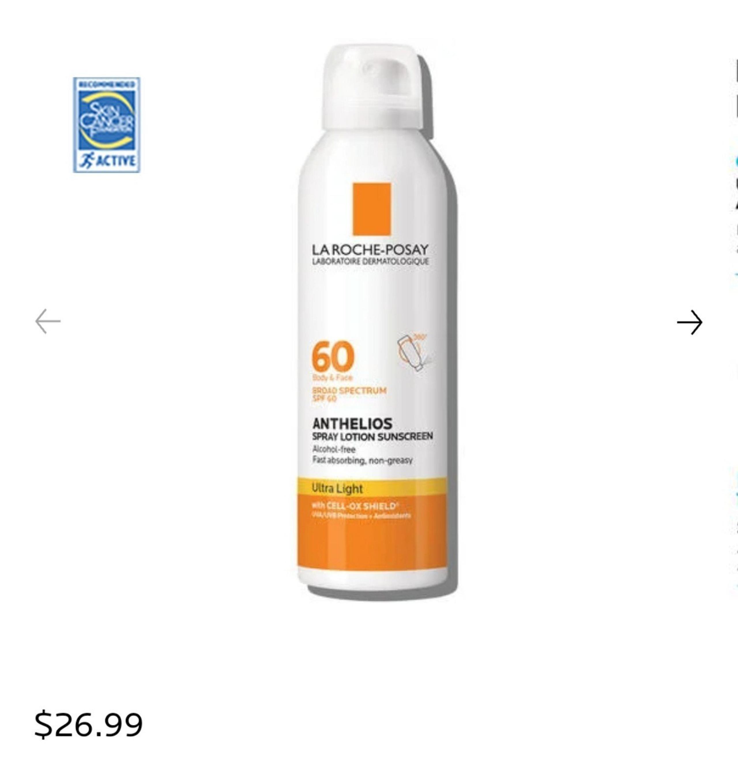 La Roche Posay ANTHELIOS LOTION SPRAY SUNSCREEN SPF 60