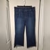 Spanx Jeans Wide Flare Leg High Rise Asymmetrical Fray Hem Dark Wash Sz 2x