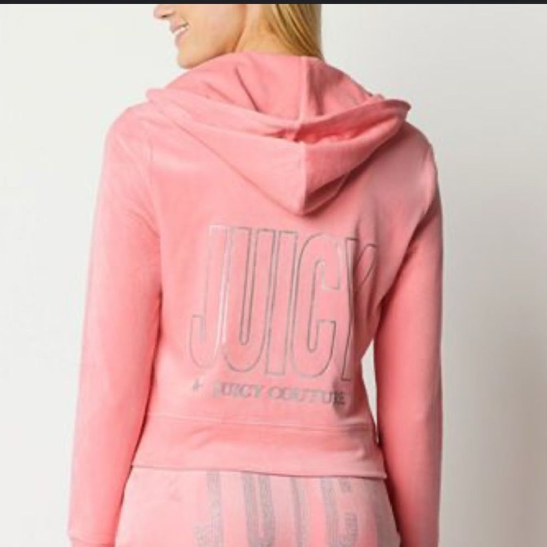 Juicy By Juicy Couture Cotton Candy Pink Cotton Velour Hoodie Size S EUC