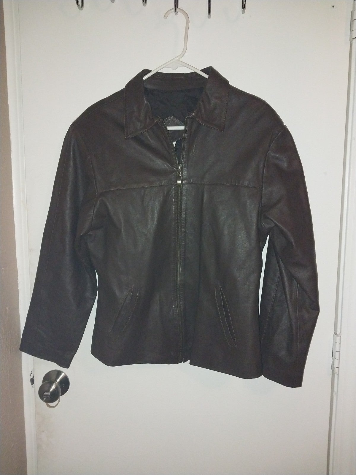 100% genuine leather brown Jacket