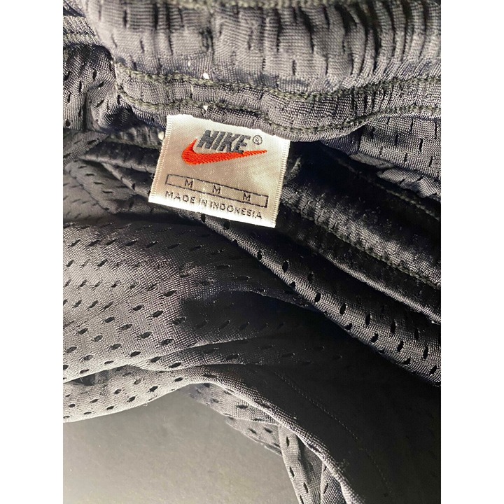 Vintage Nike Track Pants Mens M Black Mesh Jogger 90s White