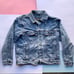 Eddie Bauer Mens Jean Jacket Size Small Denim Winter Vintage Distressed Trucker