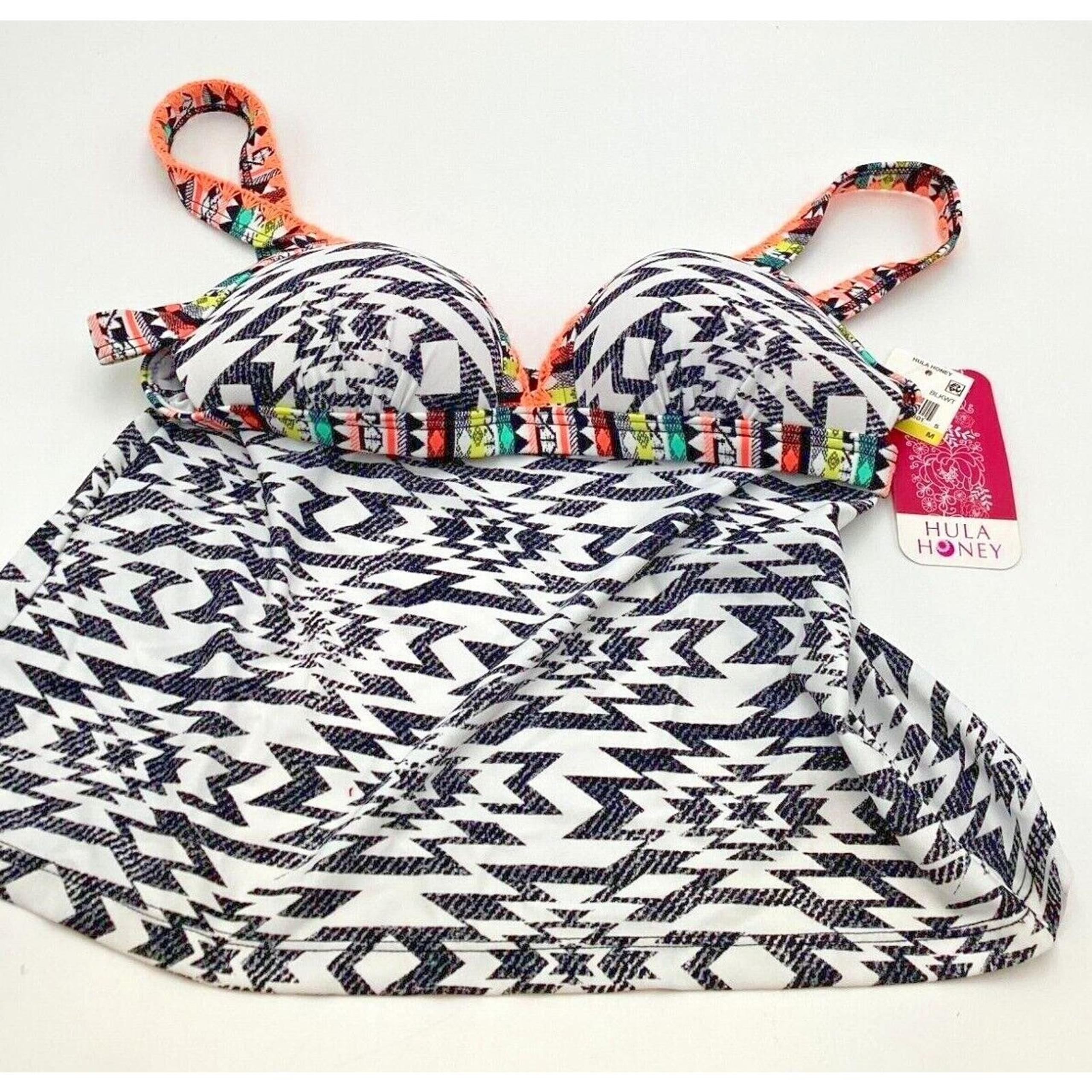 Hula Honey One Piece Swimsuit. Black/White. Medium. NEW