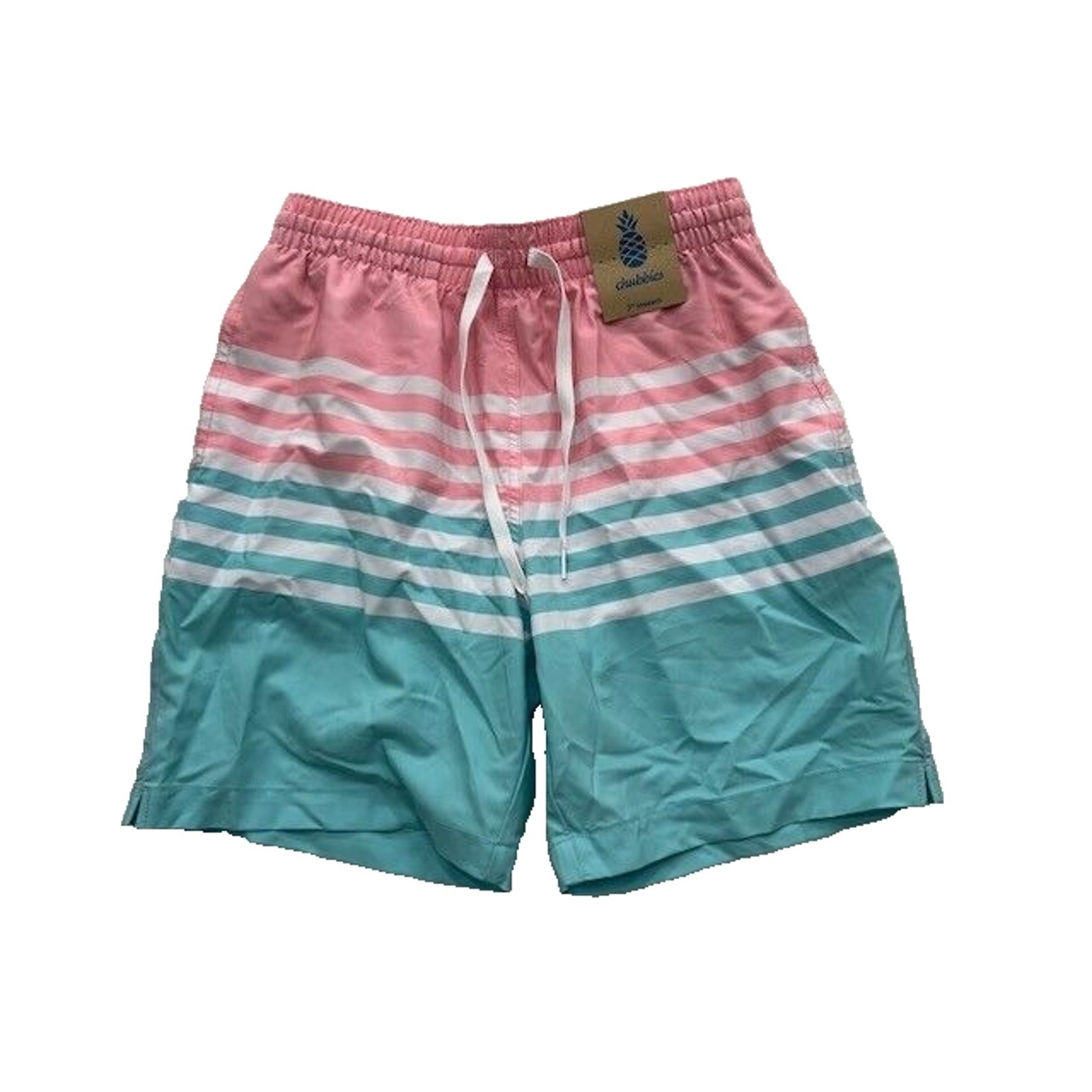 Chubbies The On The Horizons 7 Classic Swim Trunks Drawstring Striped Pink S