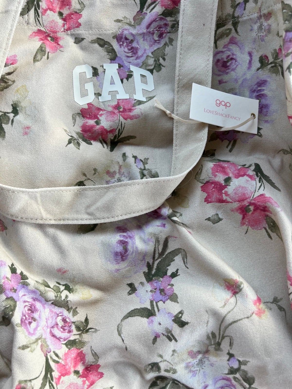loveshackfancy tote pink floral tote bag