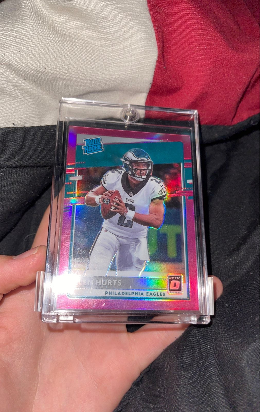 jalen hurts pink holo optic rated rookie