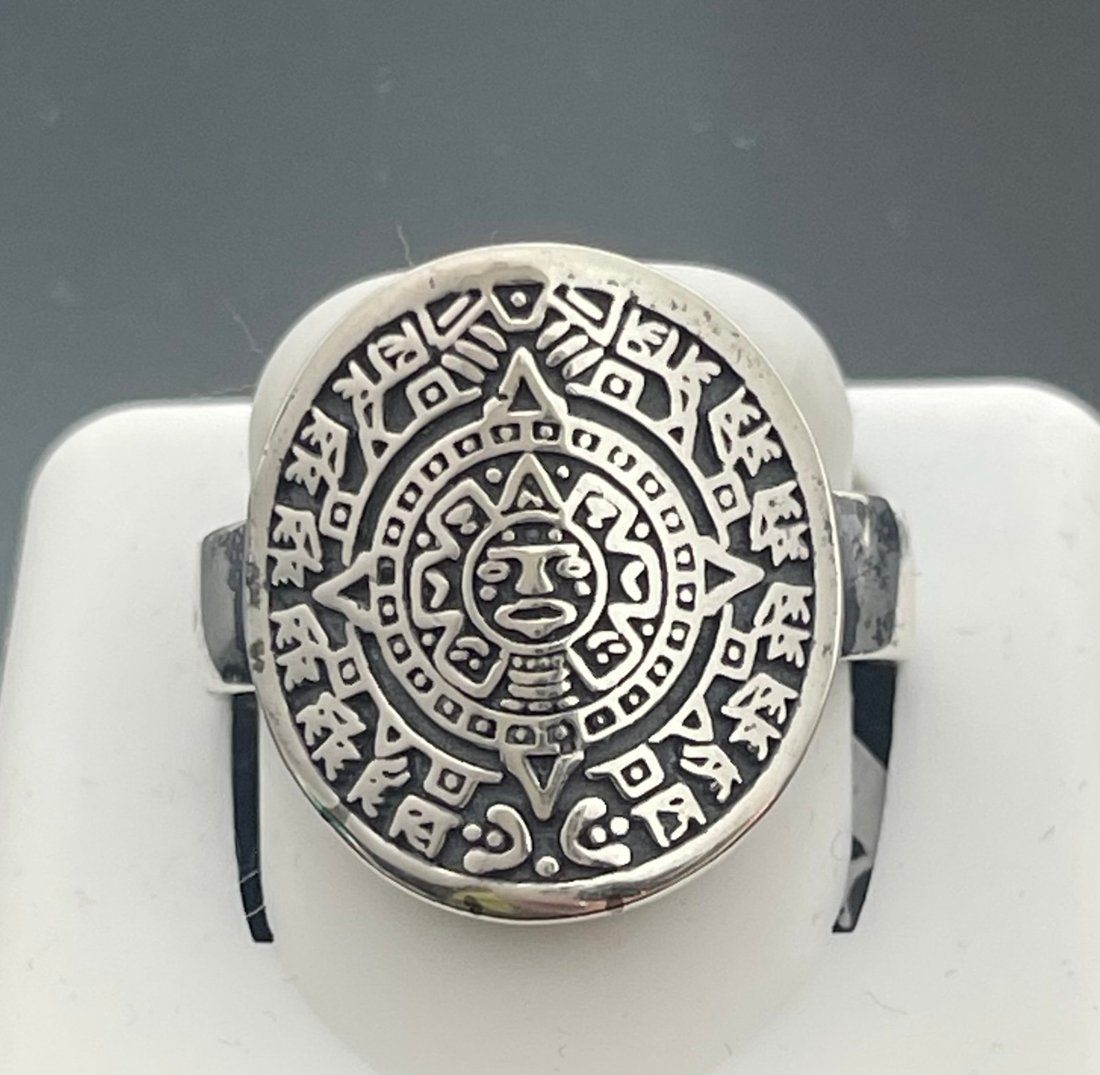 size 9 and 10 option mayan aztec silver 925 ring