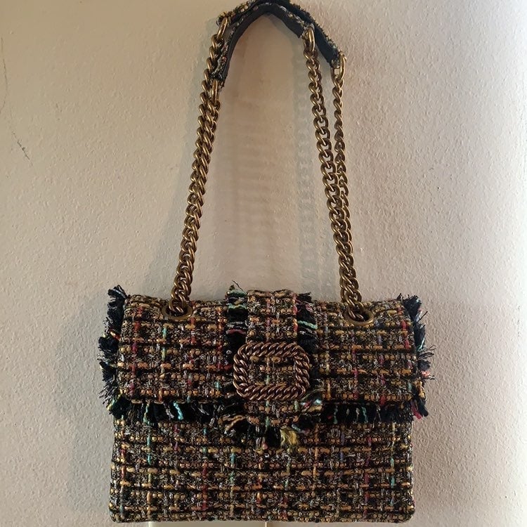 KURT GEIGER LONDON MAYFAIR TWEED SHOULDER BAG