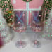 Pink Bow Iridescent Wine Glasses Set of 2