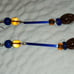Antique Georgian to Victorian topaz bead, blue Jade bead & topaz cracker bead ea