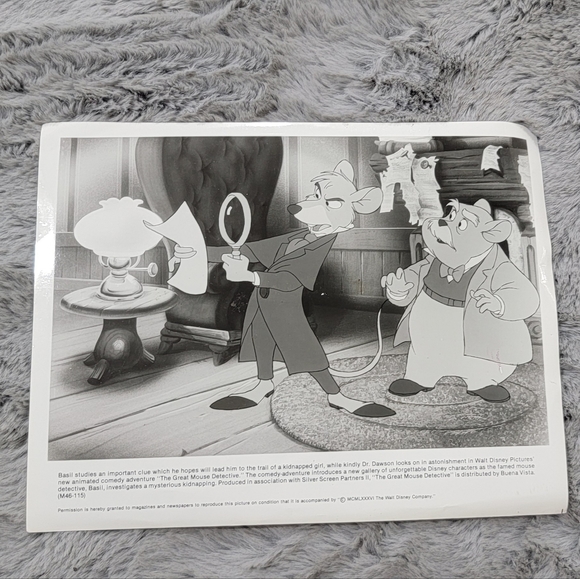 Vintage Original Still Photo of Disney's The Great Mouse Detective 1986