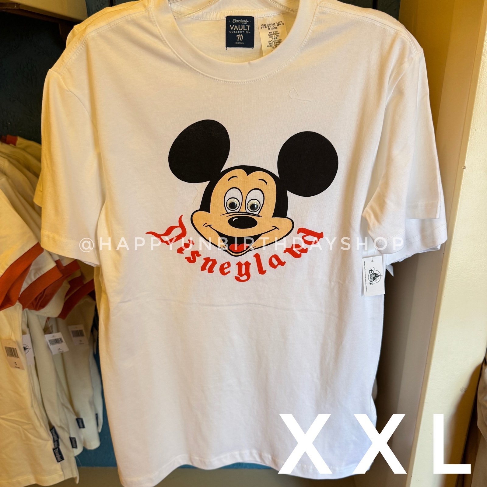 Disney Parks Disneyland 70th Anniversary Vault Collection Mickey T-Shirt XXL