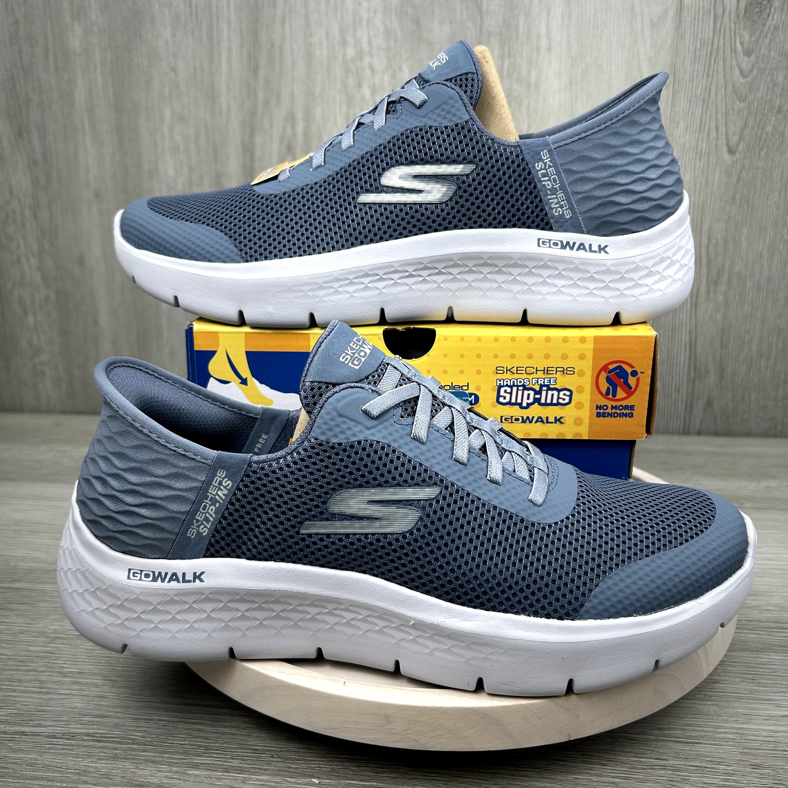 Skechers Womens GO WALK Flex Slip In Grand Entry Blue Shoes Sneakers Shoes 10.5