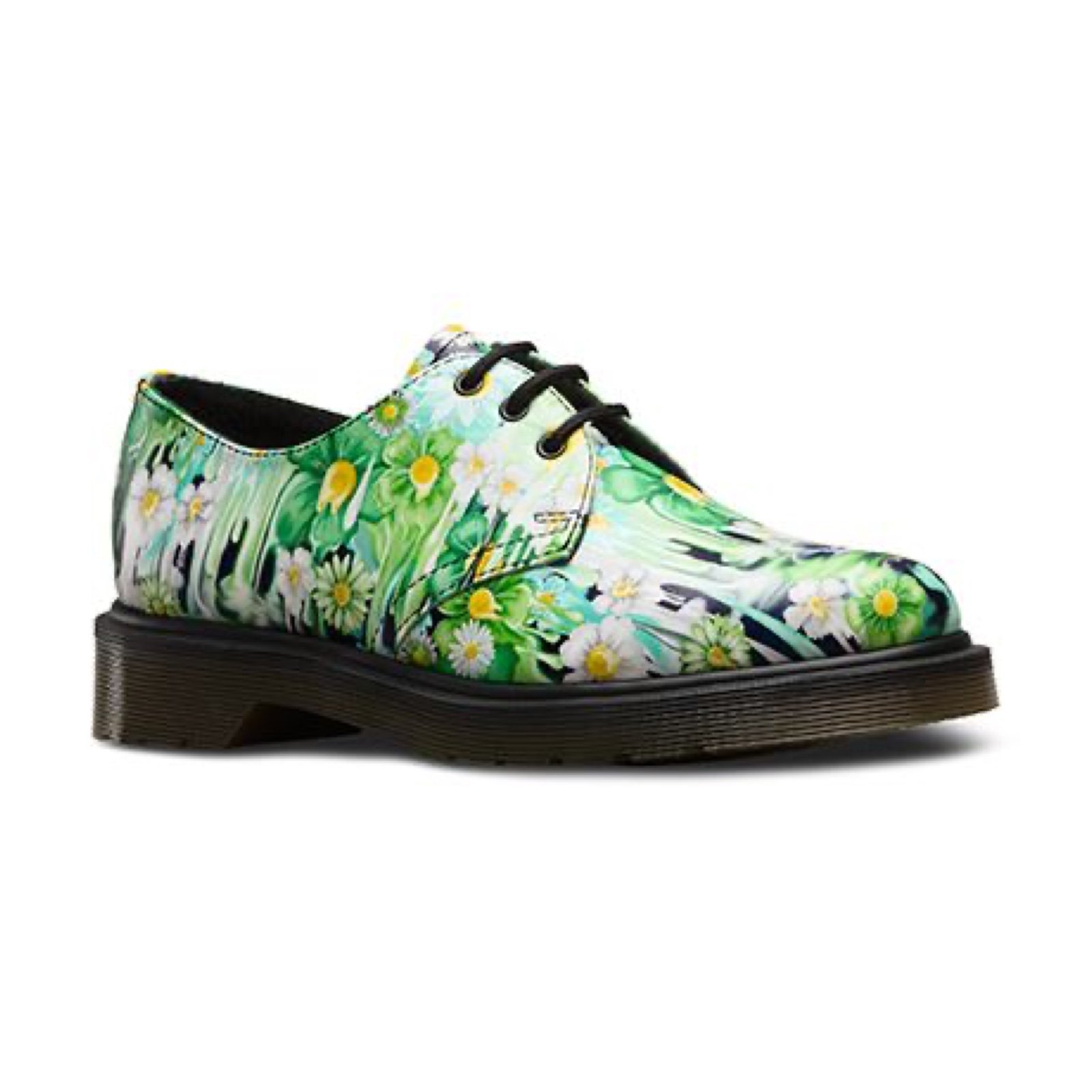 Dr. Martens 1461 Oxford Green Slime Floral Paint Slick Shoes