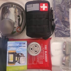 Emergency Survival Camping Auto Fire Gas Mask first aid tent bug out bag lot set