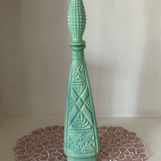 Jadeite green glass Genei Bottle Triangle