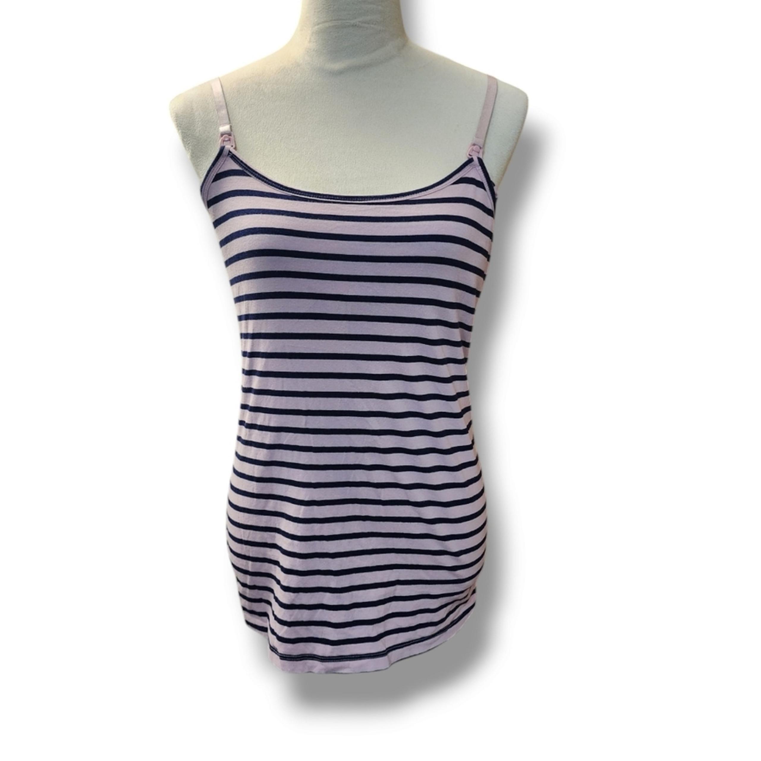 Motherhood Striped Nursing Tank Top