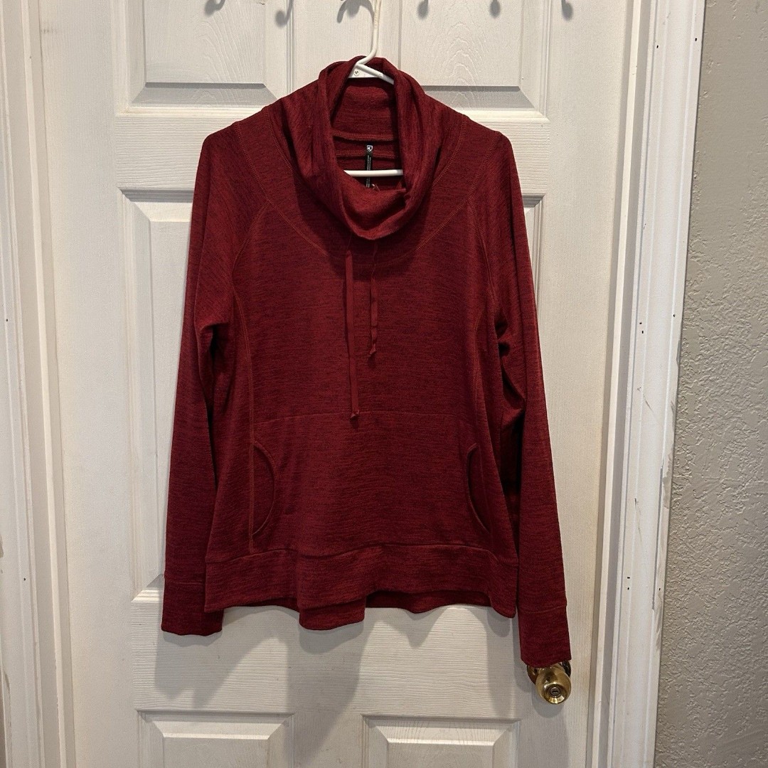 Kuhl Lea Women’s Funnel Cowl Neck Pullover Sweatshirt XL Maroon Burgundy