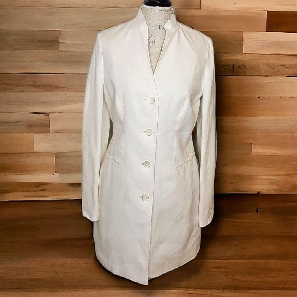 Brooks Brothers Cream Flax Linen Blazer Jacket - Size 8